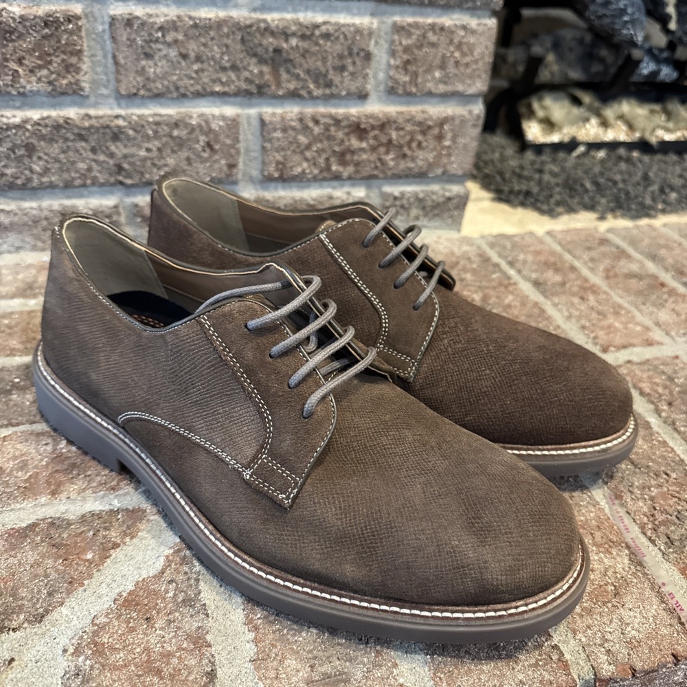 Steve Madden Mens Almaty Derby Shoes Brown Taupe Leather Lace Up Round Toe 9.5